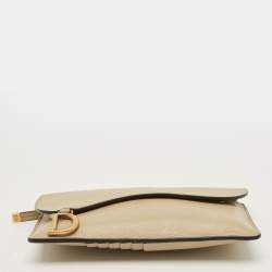مملوكة مسبقً ا Dior Saddle Cosmos Zipped Beige Leather Continental Wallet