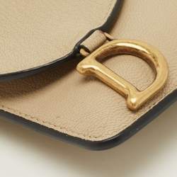 مملوكة مسبقًا Dior Saddle Cosmos Zipped Beige Leather Continental Wallet