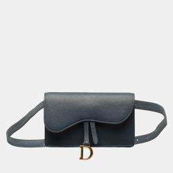 مملوكة مسبقًا Dior Blue Leather Saddle Belt Bag