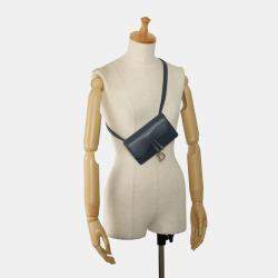 مملوكة مسبقًا Dior Blue Leather Saddle Belt Bag