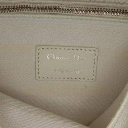 Pre Owned Dior White Medium Canvas Cannage Lady D Lite