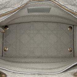 Pre Owned Dior Grey Medium Canvas Cannage Lady D Lite