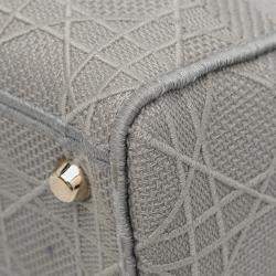 Pre Owned Dior Grey Medium Canvas Cannage Lady D Lite