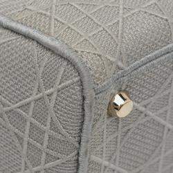 Pre Owned Dior Grey Medium Canvas Cannage Lady D Lite