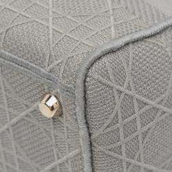 Pre Owned Dior Grey Medium Canvas Cannage Lady D Lite