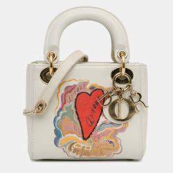 مملوكة مسبقًا Dior White DiorAmour Niki De Saint Phalle Mini Calfskin Lady Dior