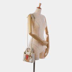 مملوكة مسبقًا Dior White DiorAmour Niki De Saint Phalle Mini Calfskin Lady Dior