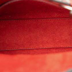 مملوكة مسبقًا حقيبة ديور ليدي ديور زهور مرصعة كاناج جلد عجل منقوش صغيرة حمراء