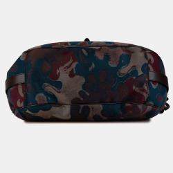 مملوكة مسبقًا Dior Brown Peter Doig Denim Camouflage Soft Saddle Bag