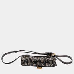 Pre Owned Dior Blue Oblique Canvas Saddle Belt Bag