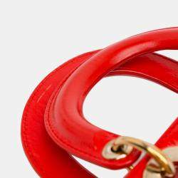 مملوكة مسبقًا Dior Red Mini Calfskin Sequin Embellished Lady Dior