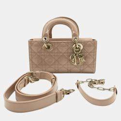 Pre Owned Dior Brown Small Patent Cannage Lady D-Joy