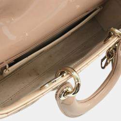 Pre Owned Dior Brown Small Patent Cannage Lady D-Joy