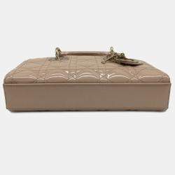 Pre Owned Dior Brown Small Patent Cannage Lady D-Joy