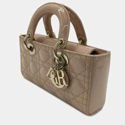Pre Owned Dior Brown Small Patent Cannage Lady D-Joy
