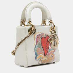 Pre Owned Dior White DiorAmour Niki De Saint Phalle Mini Calfskin Lady Dior
