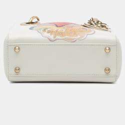 Pre Owned Dior White DiorAmour Niki De Saint Phalle Mini Calfskin Lady Dior