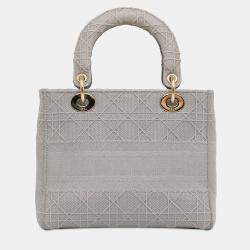 مملوكة مسبقًا حقيبة ديور \"ليدي دي لايت\" كاناج قماش وسط