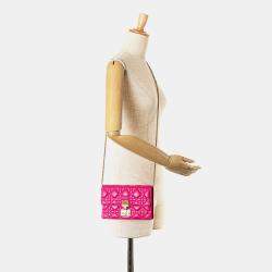 مملوكة مسبقًا محفظة سلسلة ديور زهري جلد الخراف كاناج ديور أديكت