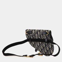 مملوكة مسبقًا Dior Blue Oblique Canvas Saddle Belt Bag