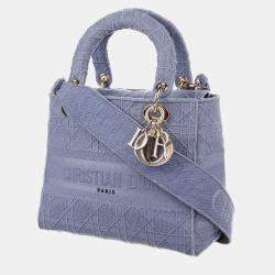 مملوكة مسبقًا حقيبة ليدي ديور دي لايت كاناج قماش بنفسجي متوسط ديور