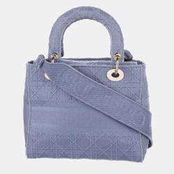 مملوكة مسبقًا حقيبة ليدي ديور دي لايت كاناج قماش بنفسجي متوسط ديور