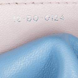 Pre Owned حقيبة ديور ليدي ديور كاناج جلد حمل صغير ثلاثي الألوان أحمر متوسط ​​الحجم