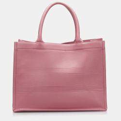 Pre Owned Dior Pink Medium Embossed Book Tote