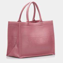Pre Owned Dior Pink Medium Embossed Book Tote