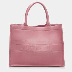 Pre Owned Dior Pink Medium Embossed Book Tote