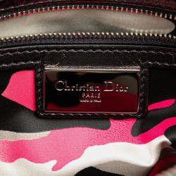 Pre Owned حقيبة ليدي ديور ديور كاناج جلد حملان معدني متوسط أنسلم ريل