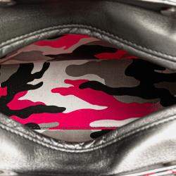 Pre Owned حقيبة ليدي ديور ديور كاناج جلد حملان معدني متوسط أنسلم ريل