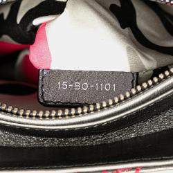 Pre Owned حقيبة ليدي ديور ديور كاناج جلد حملان معدني متوسط أنسلم ريل