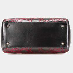 Pre Owned حقيبة ليدي ديور ديور كاناج جلد حملان معدني متوسط أنسلم ريل