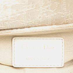 Pre Owned حقيبة ديور سرج ميني قماش مائل أبيض