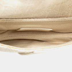 Pre Owned حقيبة ديور سرج ميني قماش مائل أبيض