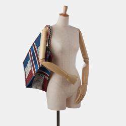 Pre Owned Dior Blue Large French Flag Book Tote