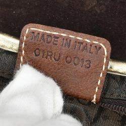مملوكة مسبقًا Christian Dior Gold Brown Saddle Handbag