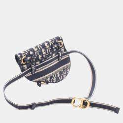 مملوكة مسبقًا حقيبة حزام ديور سادل كانفاس جلدية