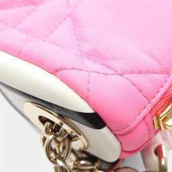 Pre Owned Dior Vibe Pink/White Leather Hobo Bag