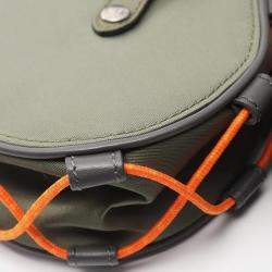 مملوكة مسبقًا Dior Sacai Saddle Khaki and Navy Nylon and Leather Shoulder Bag