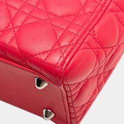 مملوكة مسبقًا Dior Pink Large Lambskin Cannage Lady Dior