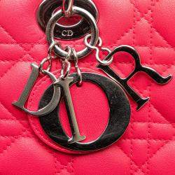 مملوكة مسبقًا Dior Pink Large Lambskin Cannage Lady Dior