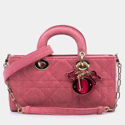 مملوكة مسبقًا Dior Pink Medium Denim Macrocannage Lady D Joy