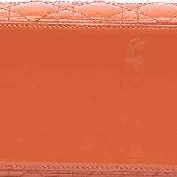 مملوكة مسبقًا حقيبة ديور ليدي برتقالية متوسطة براءة اختراع كاناج