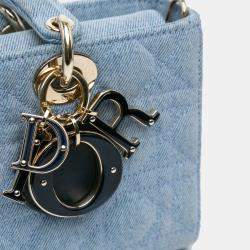 Pre Owned حقيبة ديور ليدي دي جوي قنب أزرق متوسط دنيم عريضة