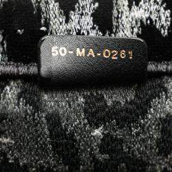 Pre Owned Mizza Medium Embroidered Canvas Leopard Book Tote