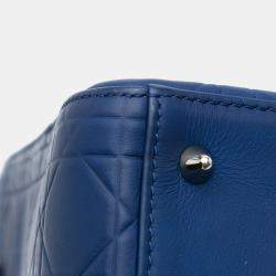 مملوكة مسبقًا Dior Blue Medium Ultra Matte Calfskin Cannage Embossed Lady Dior