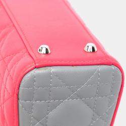 مملوكة مسبقًا Dior Pink Mini Tricolor Lambskin Cannage Lady Dior