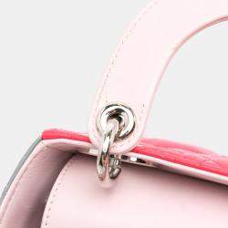مملوكة مسبقًا Dior Pink Mini Tricolor Lambskin Cannage Lady Dior